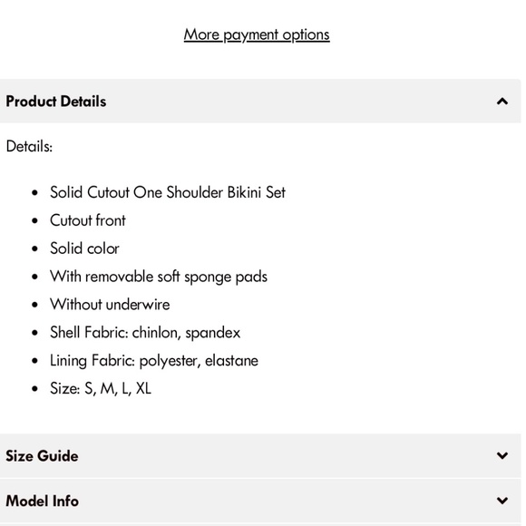 NWT-Beachsissi Black One Shoulder Bikini-Size XL - Picture 7 of 8